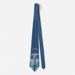 Blue Diamond Metallic King Chess Fathers Day Tie