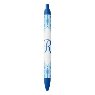 Blue Diamond Monogram Black Ink Pen