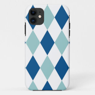 Blue Diamond Mosaic Pattern iPhone 11 Case