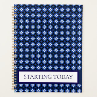 Blue Diamond Pattern Professional Planner