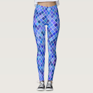 Blue diamond pattern women leggings