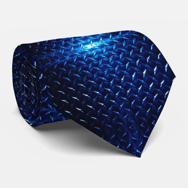 Blue Diamond Plate  neck tie (Rolled)