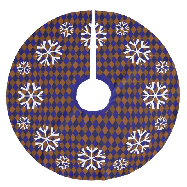 Blue Diamond Snow Brushed Polyester Tree Skirt (Front)