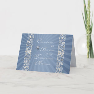 Blue Diamond Wedding Anniversary Card