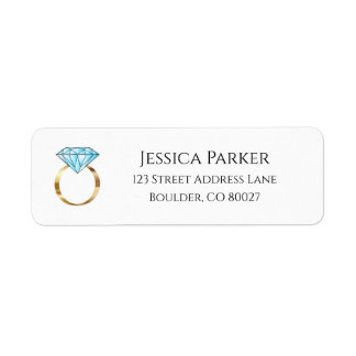 Blue Diamond Wedding Ring Engaged Return Address
