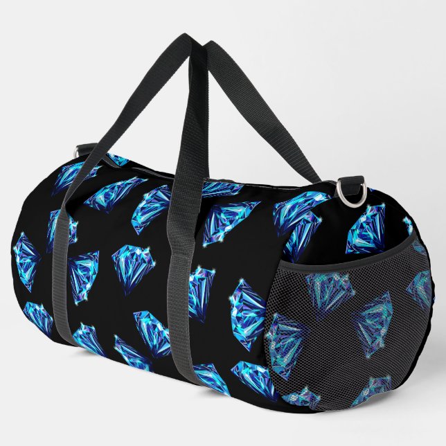 Blue Diamonds   Duffle Bag (Right Corner)