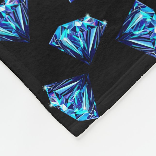 Blue Diamonds   Fleece Blanket (Corner)