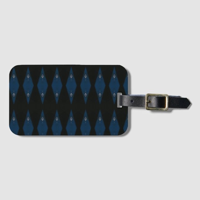 blue diamonds luggage tag (Front Horizontal)