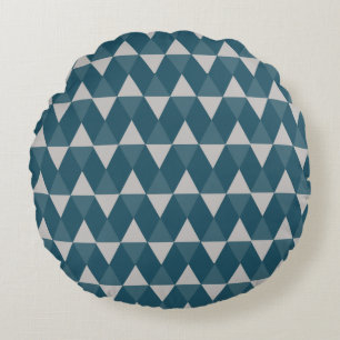 Blue diamonds pattern round pillow