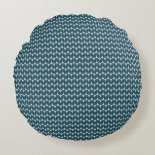 Blue diamonds pattern round pillow