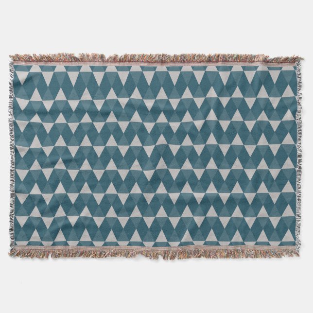 Blue diamonds pattern throw blanket (Front)