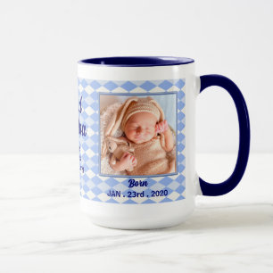 Blue Diamonds Proud New Grandpa 2 Photo Mug