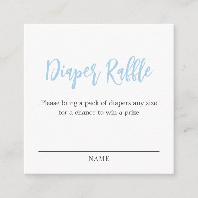 Blue Diaper Raffle Ticket Enclosure Card (Front)