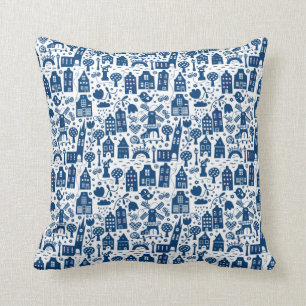 Blue dig by BORA Throw Pillow