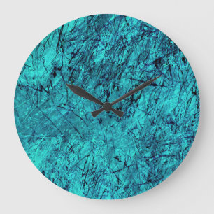 Blue digital art with many mixed/labyrinthic lines large clock