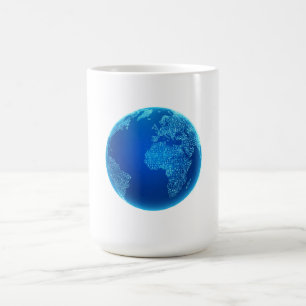 Blue digital binary codes Earth Coffee Mug