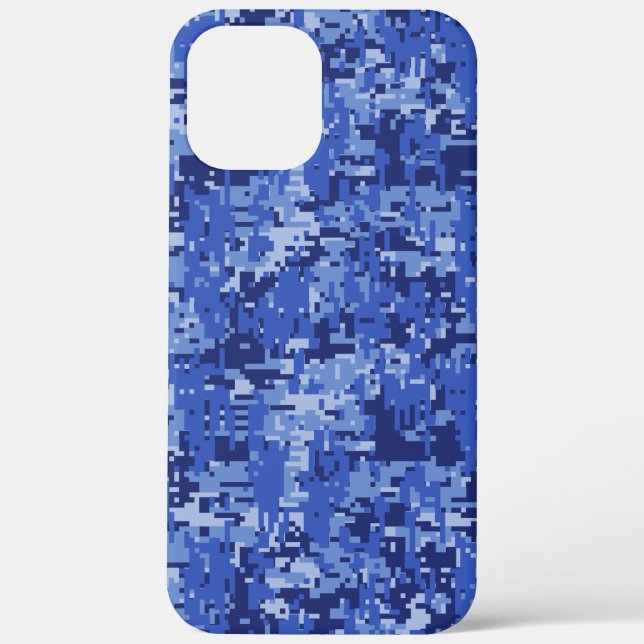 Blue Digital Pixels Camouflage Decor Texture Case-Mate iPhone Case (Back)