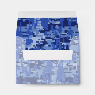 Blue Digital Pixels Camouflage Texture Envelope