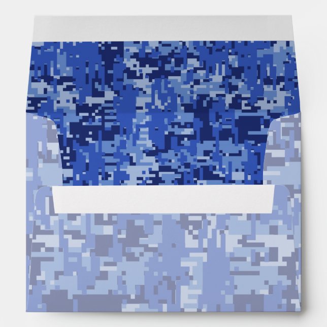 Blue Digital Pixels Camouflage Texture Envelopes (Back (Bottom))