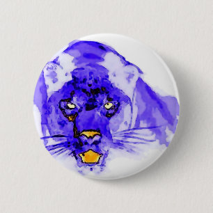 Blue Digital Pop Art Jaguar 2 Inch Round Button