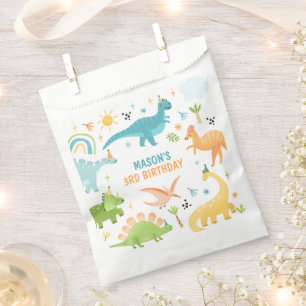 Blue Dinosaur Birthday Party Favour Bag