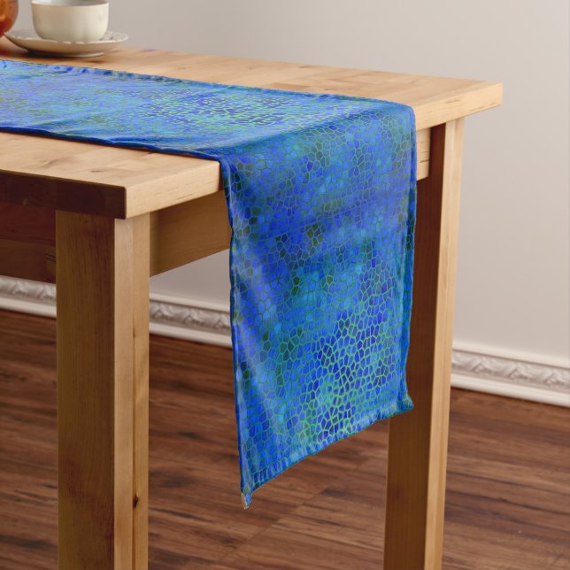 Blue Dinosaur Hide Table Runner (In Situ)