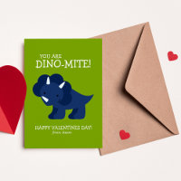 Blue Dinosaur Kids School Valentines