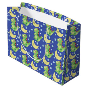 Blue Dinosaur  Large Gift Bag