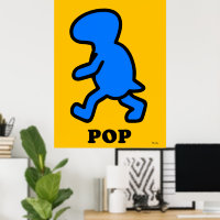 Blue Dinosaur Pop Art Poster – Cartoon Prehistoric