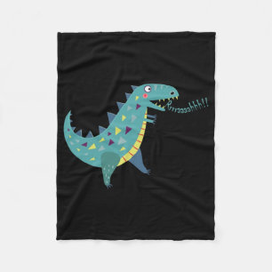 Blue Dinosaur T Rex Ba Fleece Blanket