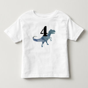 Blue Dinosaur Trex Four Birthday T-shirt