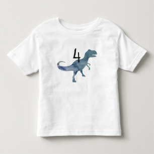 Blue Dinosaur Trex Four Birthday T-shirt