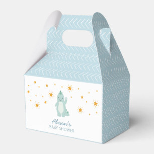 Blue Dinosaur Twinkle Stars Baby Boy Shower Favor Box