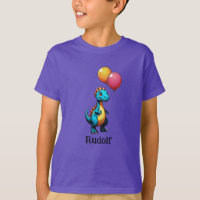 Blue dinosaur with balloons