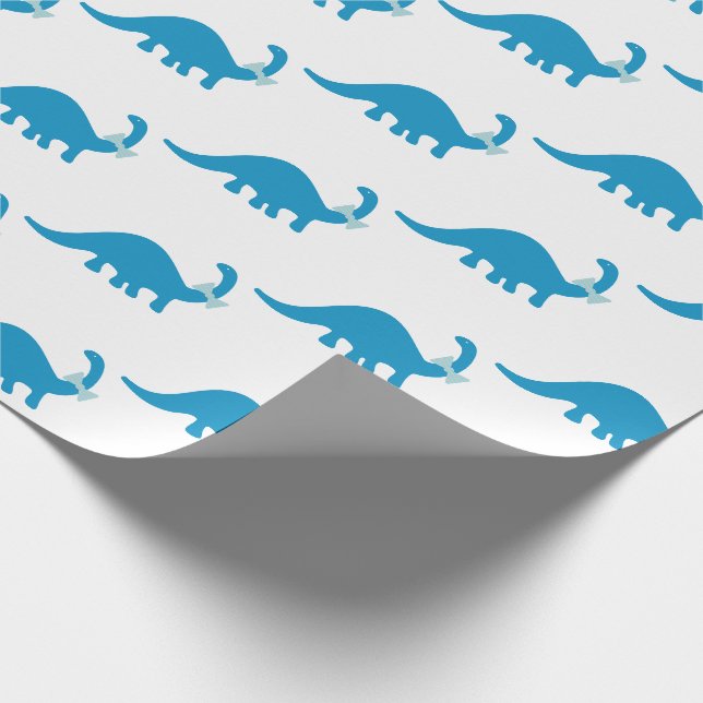 Blue Dinosaur Wrapping Paper (Corner)
