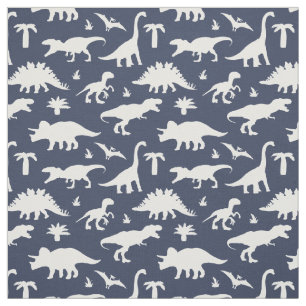 Blue Dinosaurs Jurassic Dinos Pattern Fabric