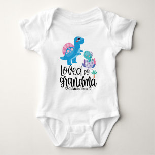 Blue Dinosaurs - Loved by Grandma Baby Bodysuit
