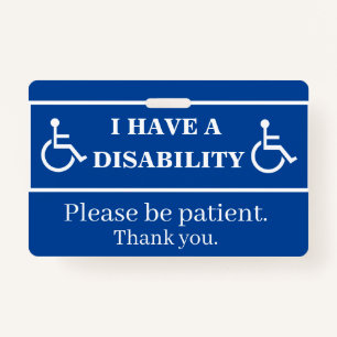 Blue Disability Badge