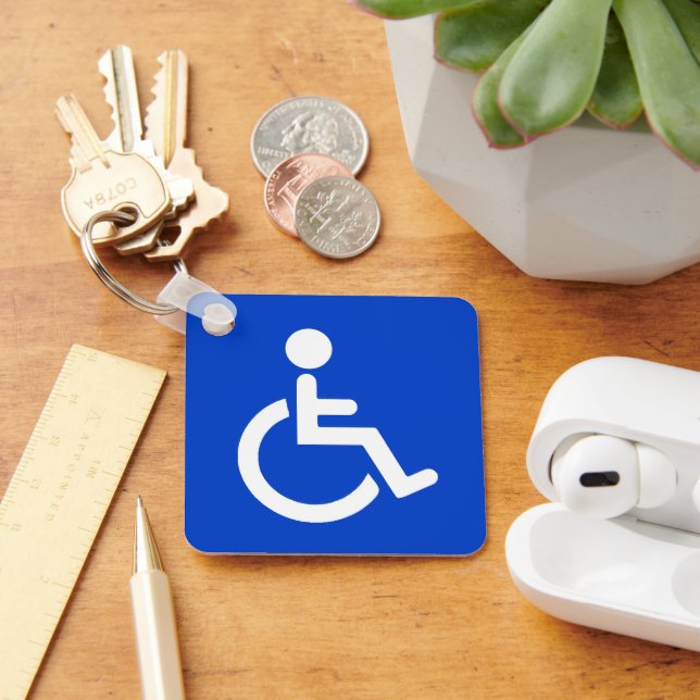 Blue disabled symbol keychain (Desk)