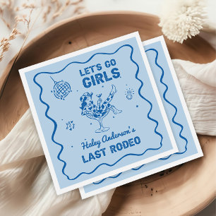 Blue Disco Cowgirl Rodeo Bachelorette Weekend Napkin