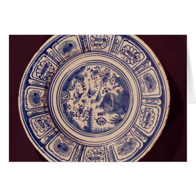 Blue dish, deriving from a late Ming Export (Front Horizontal)