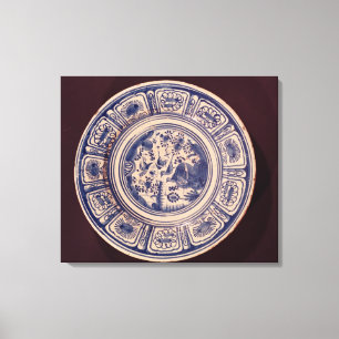 Blue dish, deriving from a late Ming Export Canvas Print