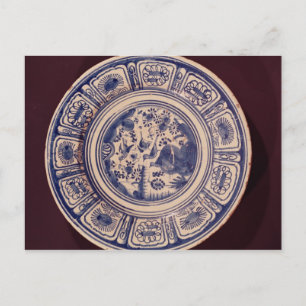 Blue dish, deriving from a late Ming Export Postcard