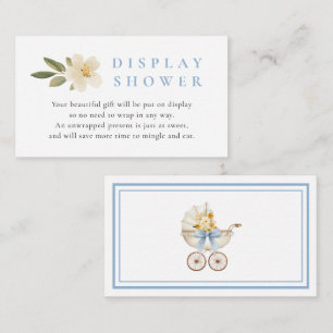 Blue Display Shower Card Vintage Pram Baby Shower