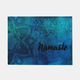 Blue Distressed Mandala Namaste Doormat