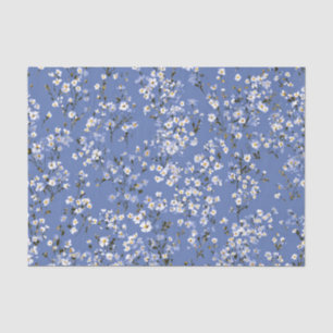 Blue Ditsy Pastel Boho 70s Vintage Floral Tissue Paper