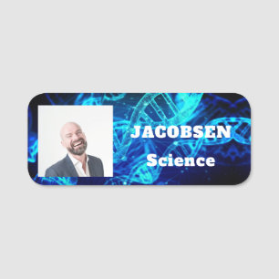 Blue DNA Science Teacher Name Tag