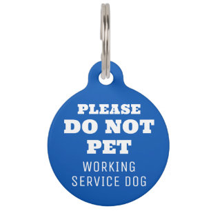 Blue Do Not Pet Working Service Dog Pet Tag