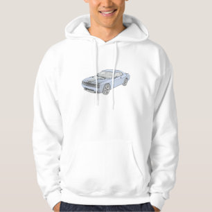 Blue Dodge Challenger Muscle Car Drawing  Men's Hoodie