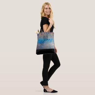Blue Dog, Abstract Art Tote Bag
